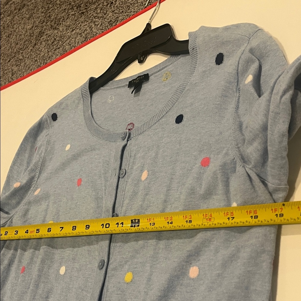 Talbots colorful polka dot button up cardigan woman’s 1X - Picture 6 of 6